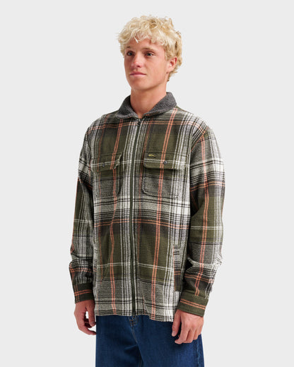 Campo Zip Flannel Shirt - Grape Leaf Quick Silver Grape Leaf