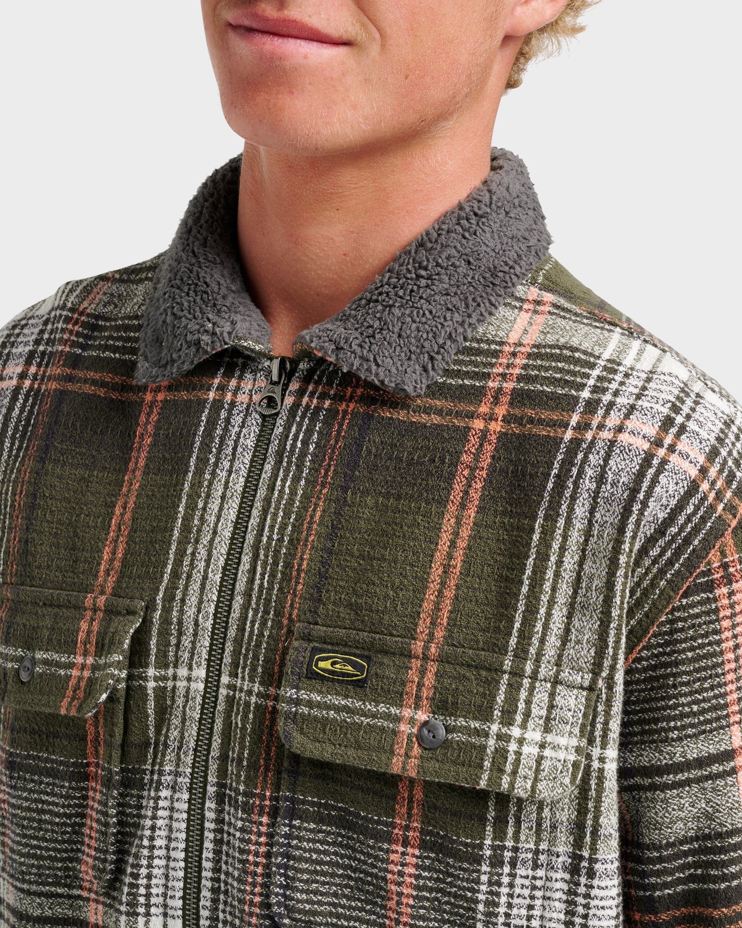 Campo Zip Flannel Shirt - Grape Leaf Quick Silver Grape Leaf