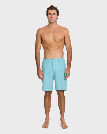 Union Heather 20" Amphibian Hybrid Shorts - Aqua Blue Quick Silver Aqua Blue