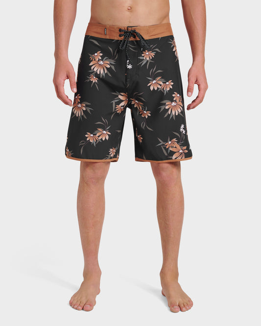 Surfsilk Costal Flora 19" Boardshorts - Black Quick Silver Black