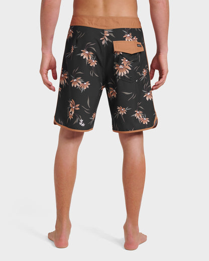 Surfsilk Costal Flora 19" Boardshorts - Black Quick Silver Black