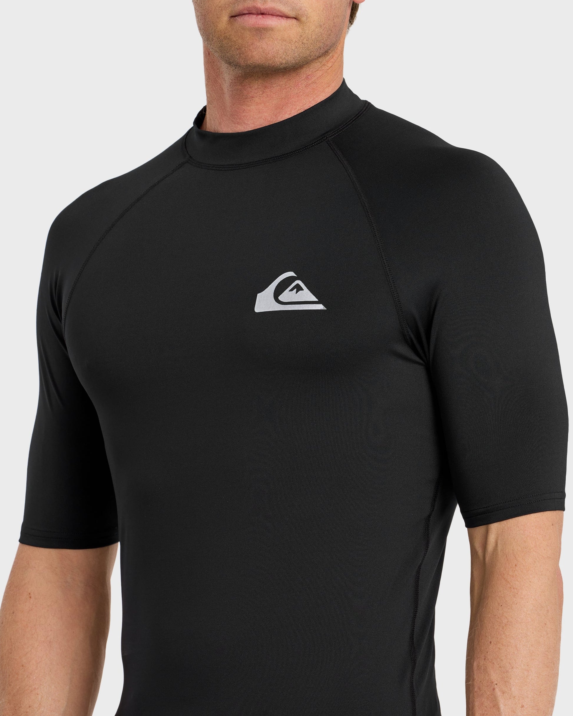 Everyday UPF 50 Short Sleeve Rashguard - Black Quick Silver Black