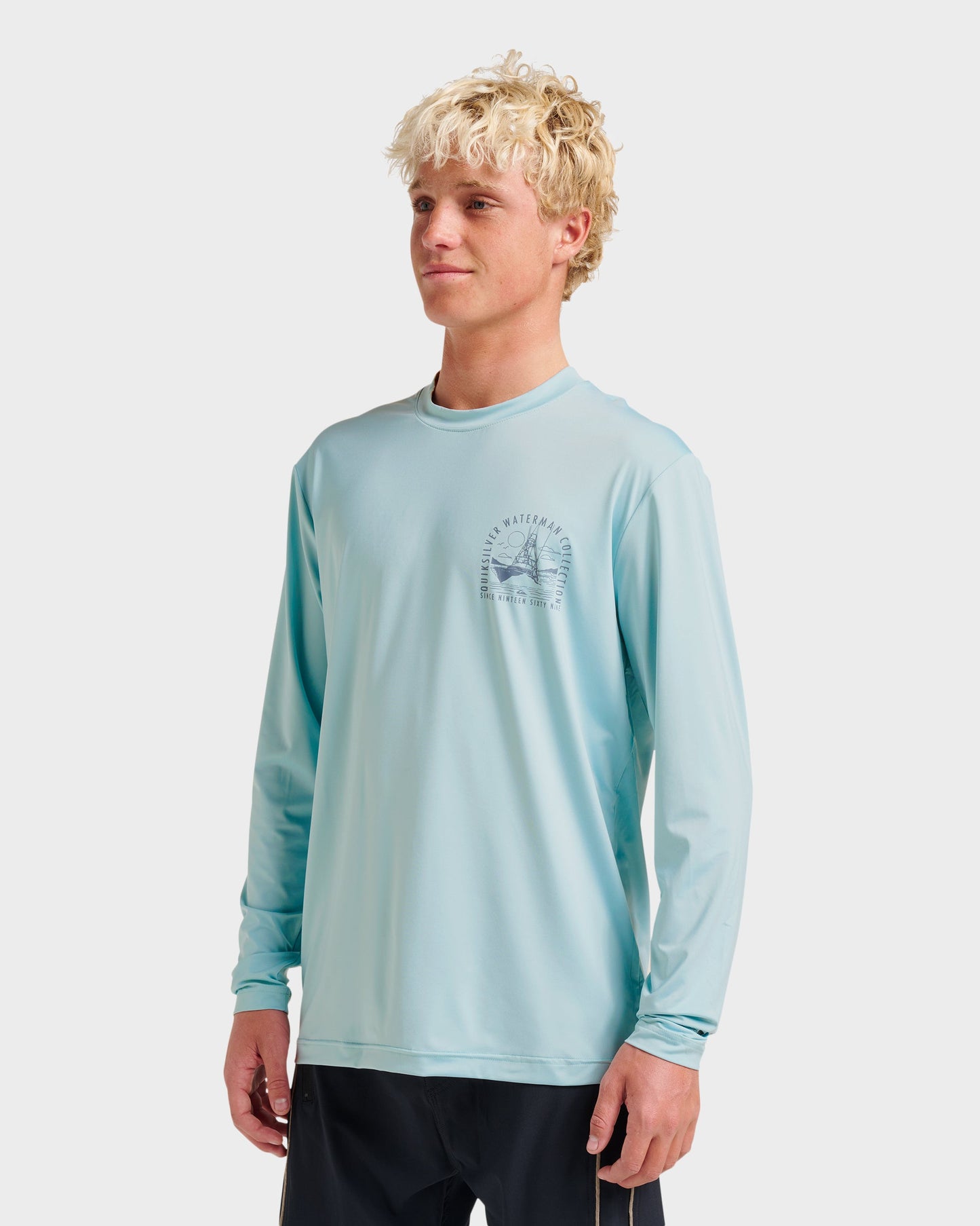 Waterman Coolbreeze Long Sleeve Surf Tee - Sterling Blue Quick Silver Sterling Blue