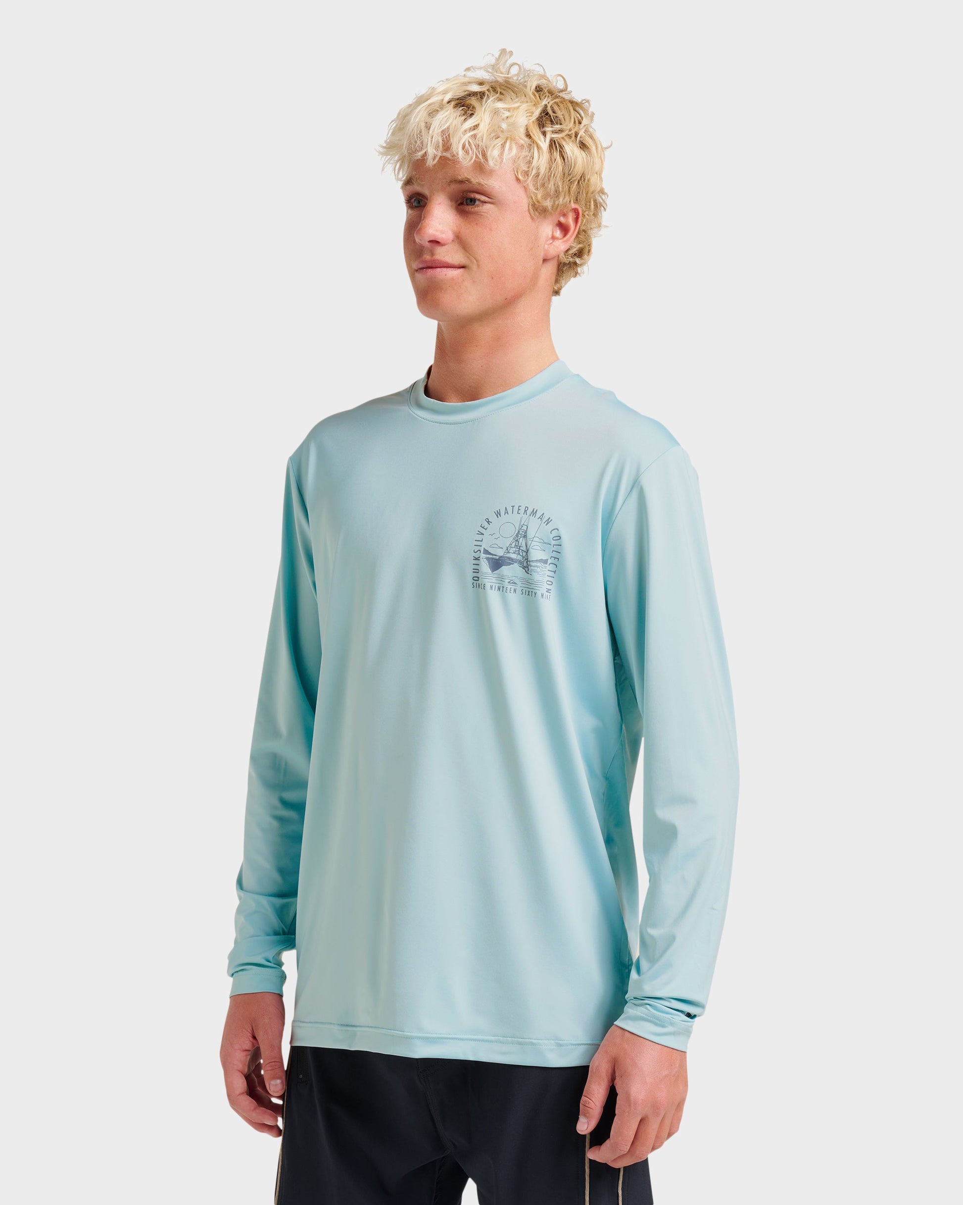 Waterman Coolbreeze Long Sleeve Surf Tee - Sterling Blue Quick Silver Sterling Blue