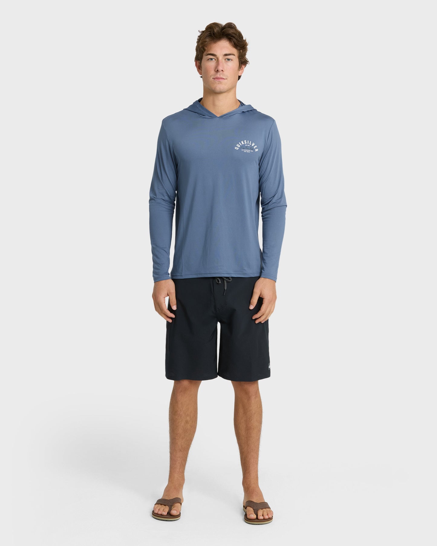 Lookup Long Sleeve Sun Hooded Rashguard - Seaport Quick Silver Seaport