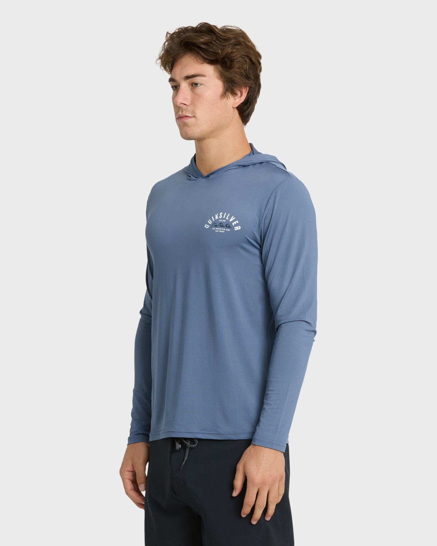 Lookup Long Sleeve Sun Hooded Rashguard - Seaport Quick Silver Seaport