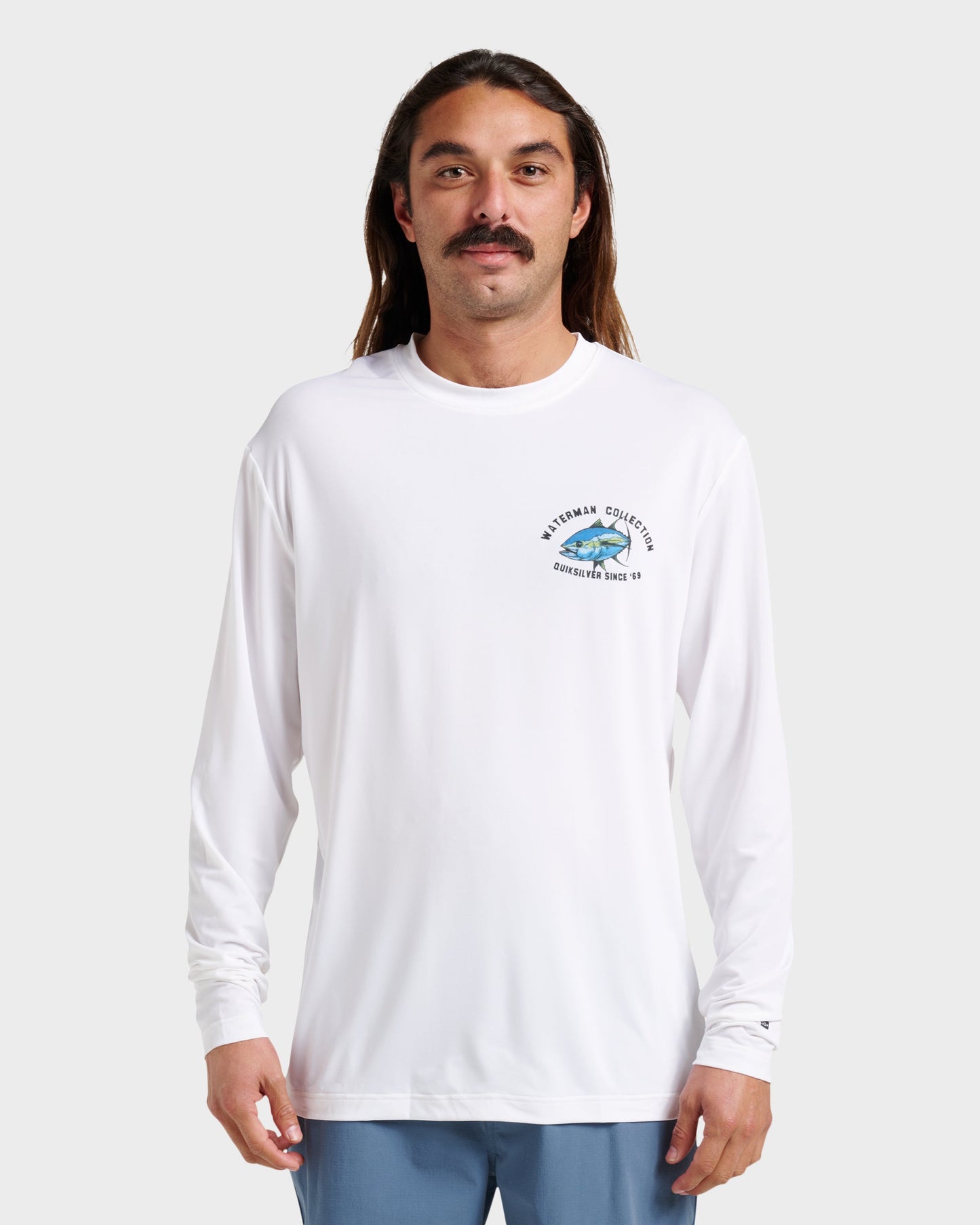 Waterman Coolbreeze Long Sleeve Surf Tee - White Quick Silver White