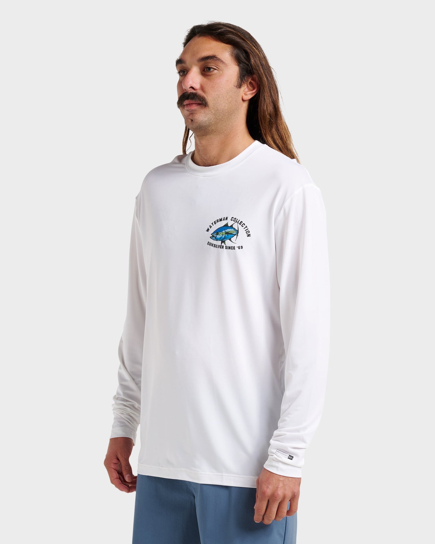 Waterman Coolbreeze Long Sleeve Surf Tee - White Quick Silver White