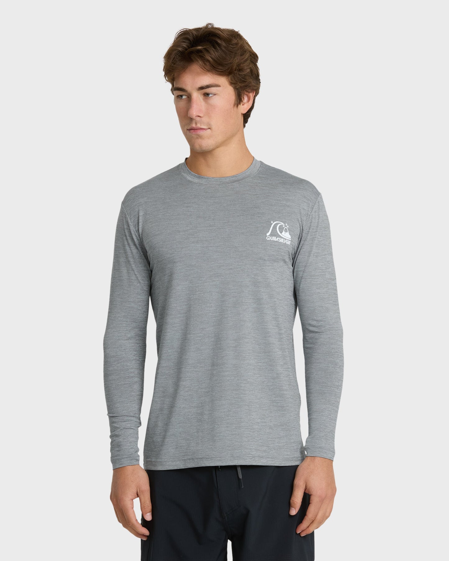DNA Logo Surf Long Sleeve Surf Tee - Smoked Gray Heather Quick Silver Smoked Gray Heather