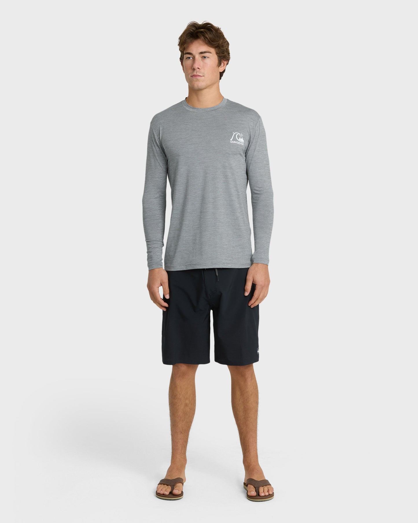 DNA Logo Surf Long Sleeve Surf Tee - Smoked Gray Heather Quick Silver Smoked Gray Heather