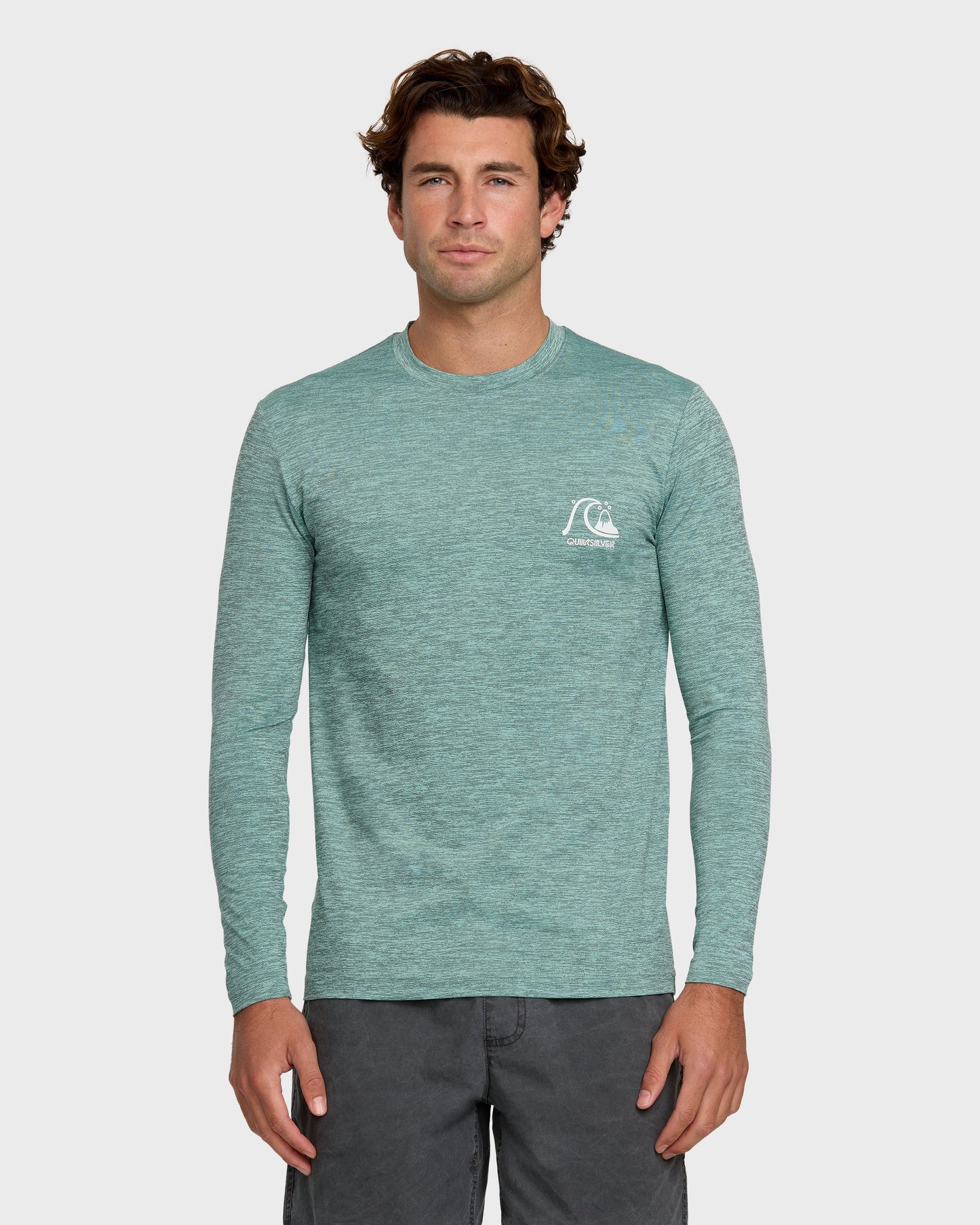 DNA Logo Surf Long Sleeve Surf Tee - Jade Heather Quick Silver Jade Heather