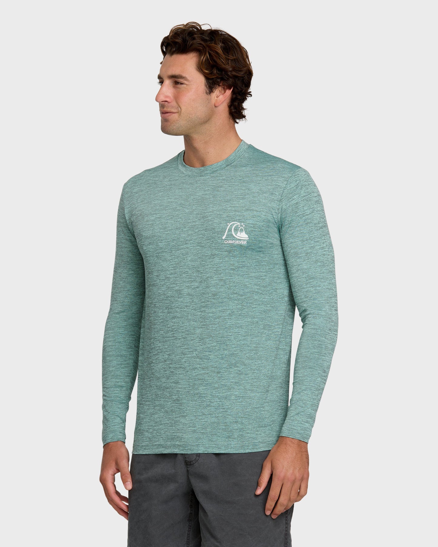 DNA Logo Surf Long Sleeve Surf Tee - Jade Heather Quick Silver Jade Heather