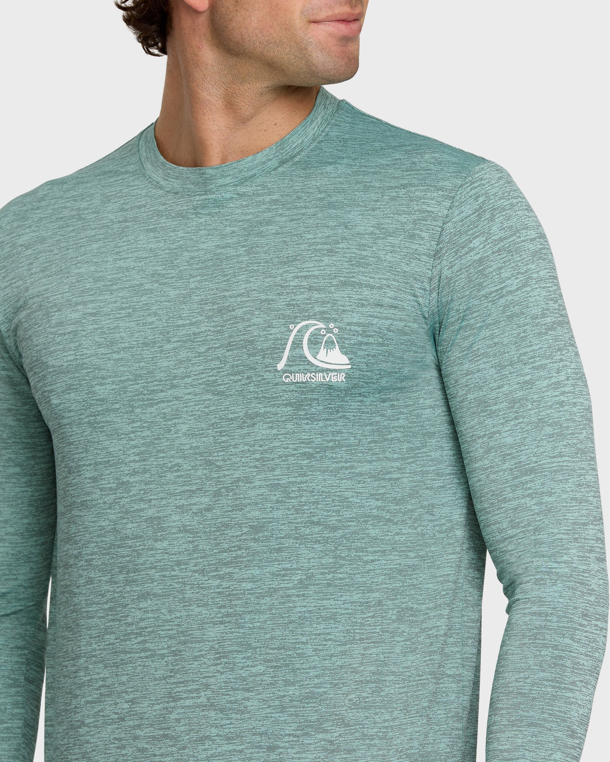 DNA Logo Surf Long Sleeve Surf Tee - Jade Heather Quick Silver Jade Heather