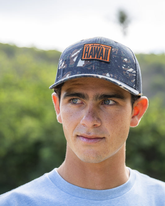 Hi Hunter Trucker Hat - Camo Quick Silver Camo