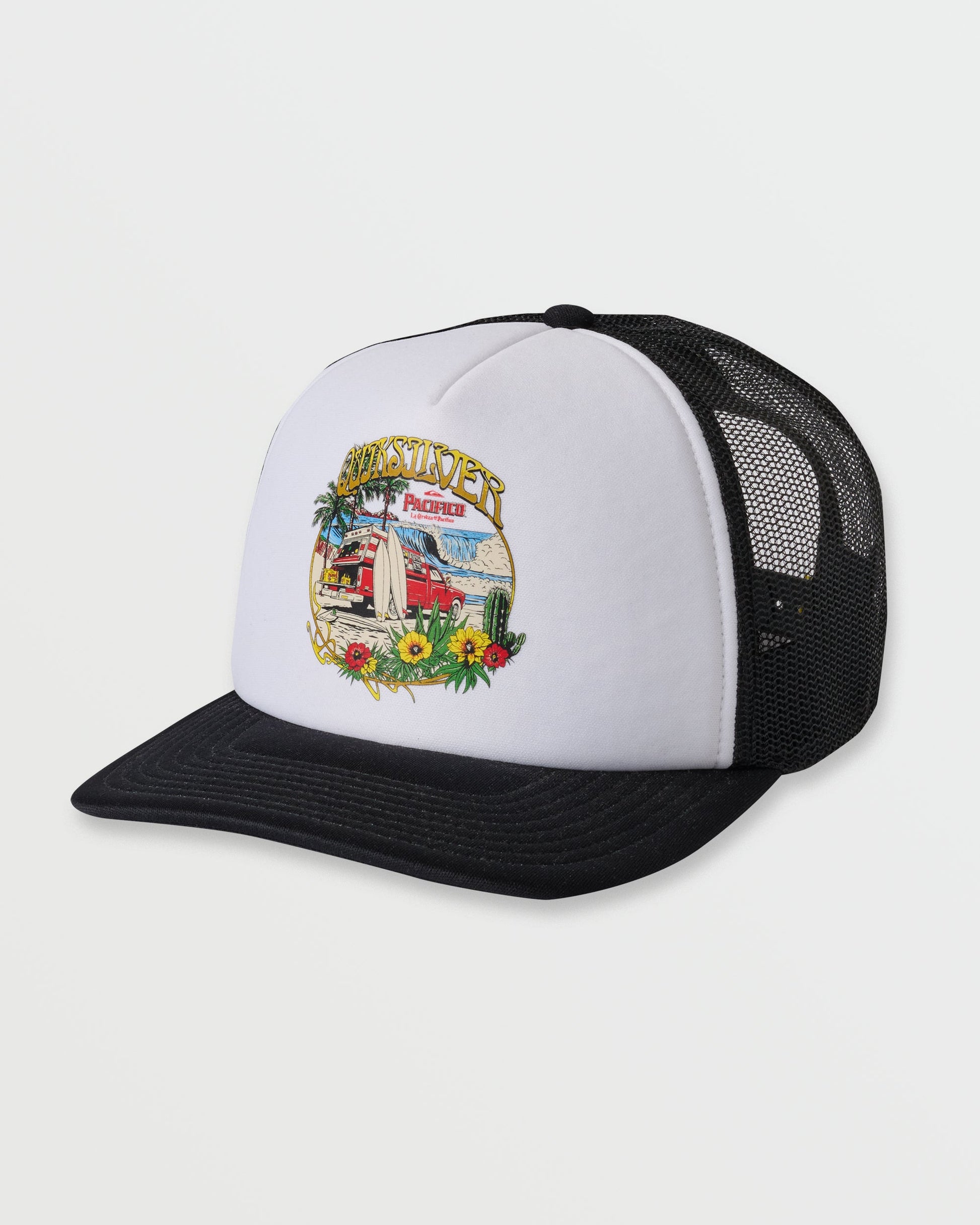 Quiksilver x Pacifico Baja Beach Trucker Hat - White Quick Silver White
