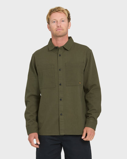 Heron Long Sleeve Shirt - Grape Leaf Quick Silver Grape Leaf