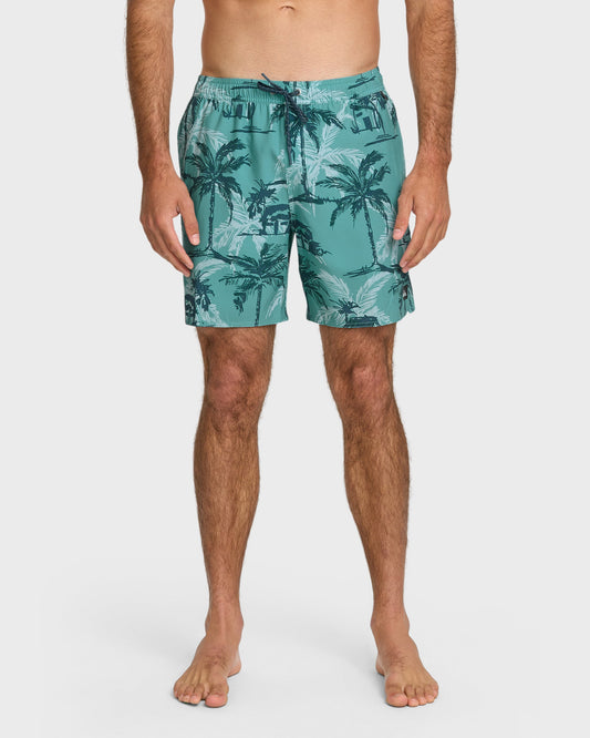 Waterman Off The Grid 17" Swim Trunks - Aqua Quick Silver Aqua