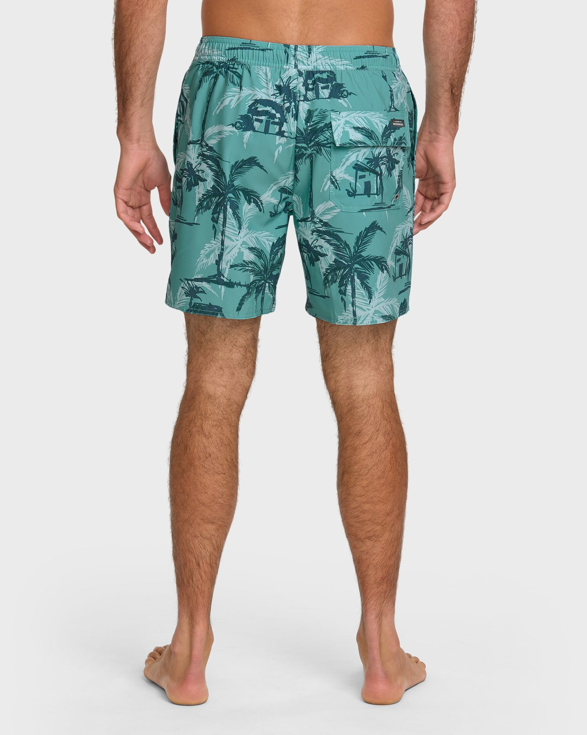 Waterman Off The Grid 17" Swim Trunks - Aqua Quick Silver Aqua
