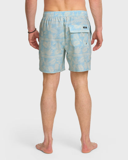 Waterman Fern Garden 17" Swim Trunks - Beach Blue Quick Silver Beach Blue