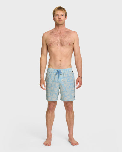 Waterman Fern Garden 17" Swim Trunks - Beach Blue Quick Silver Beach Blue