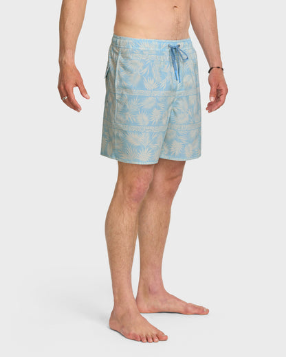 Waterman Fern Garden 17" Swim Trunks - Beach Blue Quick Silver Beach Blue